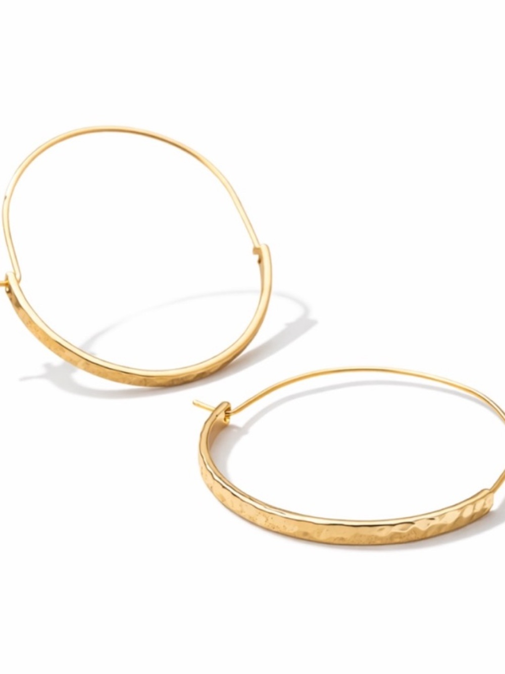 New! Annalise Hammered Gold Hoop Earrings (3012) NWOT